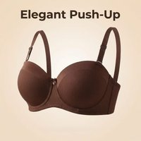 YF303D Coffee High-quality underwear with anti-slip gel Large size D cup bra Comfortable and breathable women's underwear