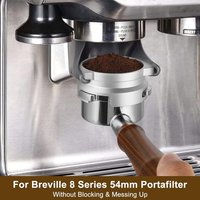 Coffee Dosing Funnel 54mm Espresso Coffee Accessories Aluminum Metal for Breville Portafilter Hands-Free Silver/Black