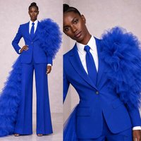 Unique Women's Suit 2 Piece Jacket Pants With Tulle Puffy One Button Formal Occasion Prom Girls Birthday Gowns Customized