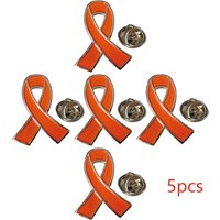 Orange Ribbon Awareness Pin for Leukemia ADHD Self Mutilation Multiple Sclerosis Support Ribbon Engagement Lapel Pins Charity