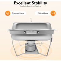 9L Food Warmer Buffet Server Stainless Steel Chafing Dish 62*34*31cm Chafing Dish Buffet Set Pans Food Warmer Corrosion-Resistan