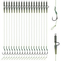 18Pcs Carp fishing hooks Pre tied Carp fishing hair rigs Chod Helicopter Rigs for Carp Fishing Tackle 2/4/6#