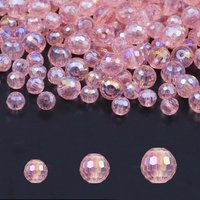 6/8/10mm Pink AB Austrian Crystal Beads 96 Faceted Round Spacer Loose Glass Beads For Jewelry Making DIY Bracelets Accessories