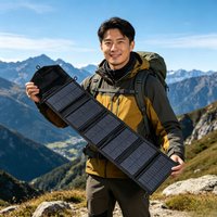 Foldable Solar Panel Charger Dual USB Fast Charging Waterproof for Camping Hiking Outdoor Emergency Phone Tablet Power
