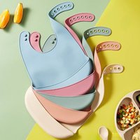 1-4Pcs Baby Bib Adjustable Waterproof Bibs Babies Soft Edible Silicone Newborn Saliva Dripping Towel Drooling Children Scarf
