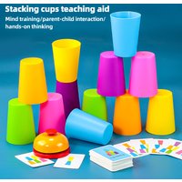 Cup Stacking, Tower Stacking Game, Color Recognition and Sorting Tabletop Game, Educational, Family Gathering, Holiday Gift