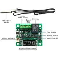W1209 DC 12V Heat Cool Digital Thermostat Temperature Controller Miniature Thermostat Temperature Control Switch Panel XH-W1209