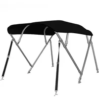 4 Bow 304 Stainless Steel Bimini Top 1.2mm Heavy Duty Boat Canopy 73-103"W Marine Sun Shade 316 Fittings UV-Proof Custom Color