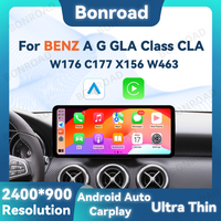 BONROAD 2400*900 12,3'' Ultra Dünner Linux Touchscreen Auto-Multimedia Wireless CarPlay Android Auto Airplay Autolink Mirroring Radio Stereo Für Mercedes Benz A-Klasse GLA CLA W176 C177 X156 W463 NTG