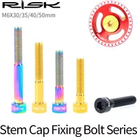 AliExpress RISK 1PCS M6x30 M6x35 M6x40 M6x50mm Bicycle Headset Bolts Titanium Stem Cap Screws for Mountain MTB Road Bike M6*30/35/40/50mm
