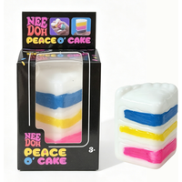 Needoh Sensory Peace O' Cake Fidget Toy Anxiety Relief Focus Calm Down ADHD Non-toxic Squeeze Stretch Fidget Toy for Adults Gift