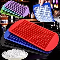 Professional Silicone Ice Tray 160 Grid Small Square Cube Mold for Cocktails Beverages Compact Foldable Design for Home Bars