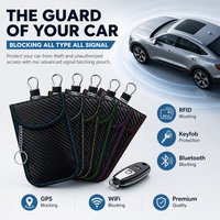 New Arrival RFID Blocking Car Key Holder Carbon Fiber Faraday Bag Anti Tracking Anti Scan Auto Key Protective Pouch
