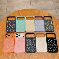 Glitter Diamond Heart Rhinestones Phone Case for iPhone Air 17 16 15 14 Pro Max Luxury Shiny Bling Pearls Girly Shockproof Cover