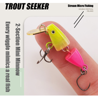 1Pcs Mini Swimbait 1.8g 2.8cm 2-Section Sinking Minnow Micro Fishing Bait with Mustad Hooks for Stream Fishing Trout Bass