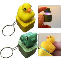 1Pcs Duck Quacking Fidget Toy Quacking Duck Keychain Stress Reliever Keychain Fidget Toy Frog Duck Keychain For Stress Relief