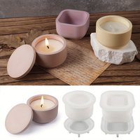 Silicone Cement Cup Storage Box Mold Set | Creative Round Succulent Plant Pots and Candle Molds, Epoxy Resin Crafts