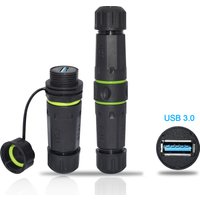 YXY IP68 Waterproof USB 3.0 Panel Mount Connector 20mm - Heavy Duty Outdoor Charging Port for Marine/RV/Industrial