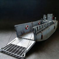 1/35 Scale Navy LCM-3 Landing Craft Assembly Model 43.5cm with Exquisite Details Ships Static Model Kit Ornament Ship Toy