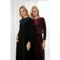 2024 Autumn Women Solid Color New Sleeveless Dress Single-breasted Long-sleeved Cardigan And Long Robes Female Casual Clothes
