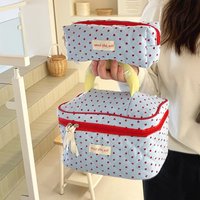 1/3 Pcs Blue Heart-Shaped Cosmetic Bag Portable Large-Capacity Cosmetic Storage Bag Handbag