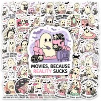 50PCS Fun And Funny Ghost Kitten Graffiti Stickers Exquisite Fashion Sticker for Computer Notebook Stationery DIY Toys Secret