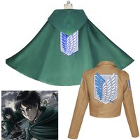 Attack on Titan Cosplay Costume Anime Shingeki no Kyojin Cosplay Jacket Coat Eren Scout Legion Green Cape Coat Halloween Costume
