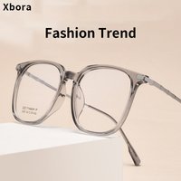 Xbora Ultraleichte TR90-Klarglasbrille, 2025, optisches Rezept, große Größe, Herrenmode, Retro-Quadratbrille, Damen, 5001XH