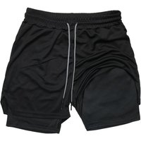 2-in-1 Running Summer Workout Shorts for Men Gym Performance Compression Shorts with Phone Pocket Towel Loop Athletic Activewear