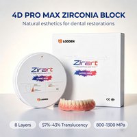 Bloc de zircone multicouche 4D PRO MAX, 98mm, pour systèmes CAD/CAM ouverts, matériaux Tosoh multicolores pour laboratoire dentaire