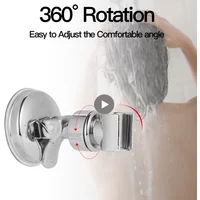 Universal Adjustable Hand Shower Holder Suction Cup Holder Full Plating Shower Rail Holder Bathroom Bracket Stable Rotation