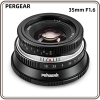 PERGEAR 35mm F1.6 Kameraobjektiv Manueller Fokus Festes Objektiv für Fujifilm XF M4/3 Sony E Mount Kamera X-A1 X-A10 GM1 GM5 GM7
