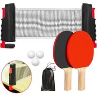 Table Tennis Racket Combination Set Portable Mesh Column Household Standard Stretchable Table Tennis Mesh Rack with Bag Exercise