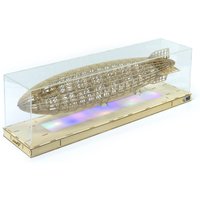 DW Hobby DIY Static Model Building Model 1:453 LZ-129 Hindenburg Zeppelin Airship 540mm Length Wooden Toys Model with LED VS37