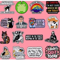 Funny Figures Quotes Enamel Pins Cartoon Animals Brooch Lapel Pin Badge on Backpack Clothing Accessories Fashion Jewelry Gifts