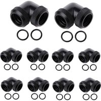 Raccord de refroidissement par eau PC, connecteur coudé résistant à 90, filetage G1/4, compression Duel pour refroidissement par eau d'ordinateur, 10 pièces