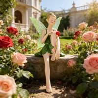 Fairy Elf Resin Statue, Angel Girl Figurine, Aesthetic Home Desktop Ornament, Garden Courtyard Art Decoration Gift