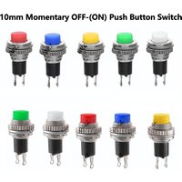 10mm Momentary OFF-(ON) Push Button Switch DS-316 DS-314 Panel Mount Upper Screw Thread Black Red White Yellow Green Blue