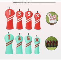Golf Headcovers Set 4 Pcs (1.3.5.X) for Driver Fairway Wood Hybrids, Thick Padding Wear-Resistant Golf Club Covers