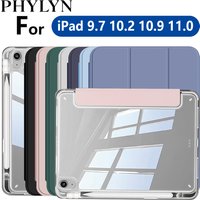 Case for iPad (A16) 11th Gen, 10th Gen, 11-inch 2025, iPad 9th/8th/7th/6th/5th gen, iPad Air Crystal Clear Case with Pencil Slot