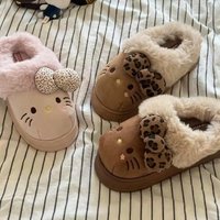 Herbst-Winter Hello Kitty Hausschuhe für Damen, Plüsch Kawaii Süße Sanrio Warme Baumwoll-Hausschuhe, Cartoon-Hausschuhe für Drinnen, Geschenke