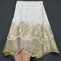 Nigerian Tulle Lace Fabric for Sewing, Wedding Dress, Chiffon Party Guipure, High Quality, Velvet, 5Yard, PS0056