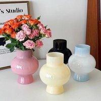 Fengtong Glass Flower Vase Milk White Color Flower Water Cultivation Living Room Decorative Items High Quality Home Decor
