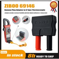 ZIBOO 69146 Banana Plug Adapter to K Type Thermocouple, Works with Digital Clamp and Multi Meters