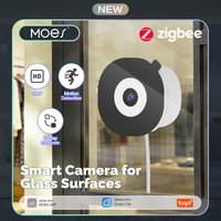 MOES Tuya WiFi Smart 3MP Window Camera For Glass Surface Full Color Night Vision Home Security Surveillance Motion Detection