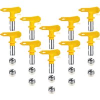 10 yellow quick-change rotatable high-pressure airless spray gun nozzles (211, 213, 313, 315, 411, 413, 517, 515, 619, 623) for