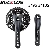 BUCKLOS MTB Crankset 3*10S 3*9S Mountain Bike Crankset 170mm Square Hole Crank 104/64BCD Triple Speed Crank Set Bicycle Part