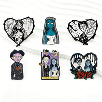 Classic Movie Enamel Pins Horror Couple Brooches Badges for Backpacks Jackets Hats Retro Collection Gifts Cosplay Accessories
