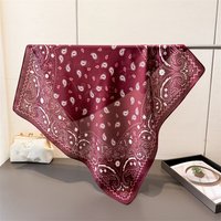 Classic Paisley Print Square Silk Scarf Soft Satin Bandana Vintage Shawl for Women Fashion Hijab Hairband Bag Wrap Accessory