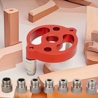 Woodworking 3-10mm Dowel Jig Kit, Self Centering Drill Guide Locator W/ Steel Bushing Aluminum Hole Puncher Hole Drilling Tool